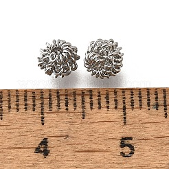 真鍮ビーズ  カドミウムフリー＆ニッケルフリー＆鉛フリー  ツイスト  プラチナメッキ  5.5x4.5mm  穴：1.2mm&nbsp;KK-M318-06P