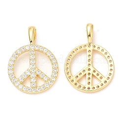 Rack Plating Brass Micro Pave Cubic Zirconia Pendants&nbsp;KK-A185-32G
