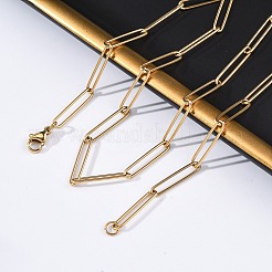 304 Stainless Steel Paperclip Chain Necklaces&nbsp;NJEW-Q013-02G