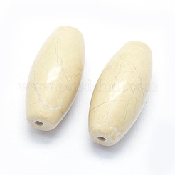 天然化石サンゴビーズ  片穴  ライス  42.5~44x19~20mm  穴：3mm&nbsp;G-P384-T15