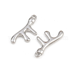304ステンレスペンダント  模造珊瑚チャーム  ステンレス鋼色  23x10.5x3mm  穴：1.5mm&nbsp;STAS-L303-26P-02
