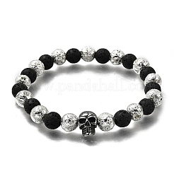 Halloween Dyed & Electroplate Natural Lava Rock Bracelets&nbsp;BJEW-JB12332-01