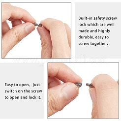 変色しにくい304ステンレススチールのネジ留め  オーバル  ステンレス鋼色  12x5mm  穴：0.7mm&nbsp;STAS-L135-02