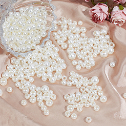 300 個 3 スタイル ABS プラスチック模造パールビーズ  乳白色  8~11.8x6.5~9.5mm  穴：3.6~5.8mm  100個/スタイル&nbsp;KY-NB0001-72