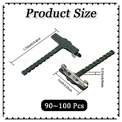 PPプラスチックブローチベースセッティング  T字型  プラチナトーン鉄パーツ  ダークスレートグレー  44x25.5x8mm  90~100個/袋&nbsp;FIND-CP0003-37