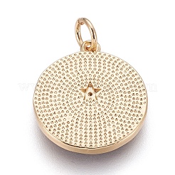 Brass Enamel Pentacle Pendants&nbsp;KK-O113-05B-G