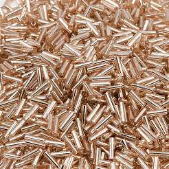 ガラス竹ビーズ  銀並ぶ  小麦  6~8x1.8mm  穴：0.6mm  約1250個/50g&nbsp;X-TSDB6MM39A
