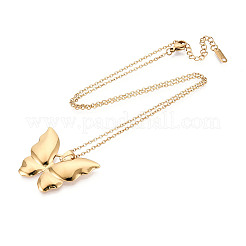 304 Stainless Steel Pendant Necklaces&nbsp;NJEW-T018-19G
