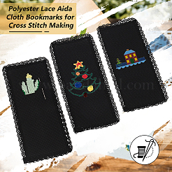 Polyester Lace Aida Cloth Bookmarks for Cross Stitch Making&nbsp;AJEW-WH0248-374A
