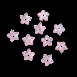 染色・加熱ガラスビーズキャップ  5  - 花びらの花  ミックスカラー  9x9.5~10x3.8mm  穴：1mm&nbsp;X-GLAA-Z019-02
