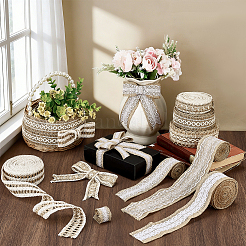 16m 8種類の黄麻リボン  クリスマスと結婚式のクラフトレースの装飾  淡い茶色  1~2-3/8インチ（25~60mm）  2m /スタイル&nbsp;OCOR-PH0036-84