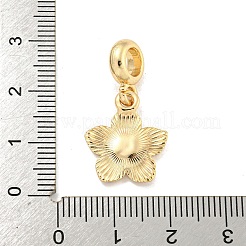 ラックメッキ合金エナメルフラワーヨーロピアンダングルチャーム  大穴ペンダント  ゴールドカラー  レッド  28mm  穴：4.6mm  花：17.5x15x2mm&nbsp;FIND-B034-55G-08
