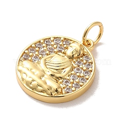 Brass Micro Pave Clear Cubic Zirconia Pendants&nbsp;LS-KK-M278-05B-G