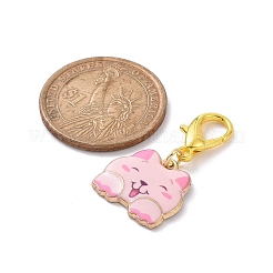猫合金エナメル ペンダント装飾セット  カニカンチャーム  クリップオンチャーム  キーホルダー用  財布  バックパック飾り  ミックスカラー  34mm&nbsp;HJEW-JM00823