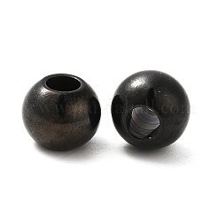 イオンプレーティング（IP）304ステンレスビーズ  ラウンド  電気泳動黒  10x8mm  穴：4mm&nbsp;X-STAS-K146-062-C-EB