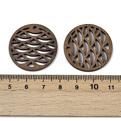 ウォールナットウッドペンダント  フラットラウンド  ココナッツブラウン  29.5x2mm  穴：2mm&nbsp;WOOD-A025-05D
