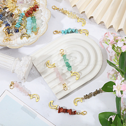 24Pcs 12 Style Alloy and Natural & Synthetic Gemstone Pendant Decorations&nbsp;HJEW-CA00052