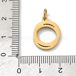 304ステンレススチールエナメルペンダント  リングチャーム  ゴールドカラー  17.5x14x2mm  丸カン：6x1ミリ  内径：3.5mm&nbsp;STAS-Z189-06G
