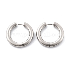 201 ステンレススチールフープピアス  304ステンレスピン付き  ステンレス鋼色  30.5x5mm&nbsp;EJEW-P304-13A-P