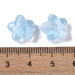 ペイントガラスビーズを焼く  スター  ライトスカイブルー  11.5x12x6.5mm  穴：1.2mm&nbsp;GLAA-S202-10B