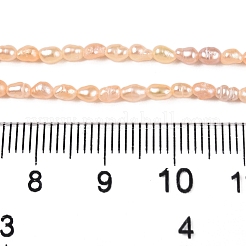天然養殖淡水パールビーズ連売り  ライス  ミックスカラー  2.5~4.5x1.5~2.5mm  穴：0.5mm  約79~81個/連  13.78インチ（35cm）&nbsp;PEAR-N012-02H-03