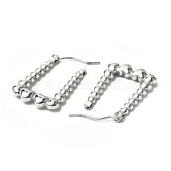 Tarnish Resistant 304 Stainless Steel Rectangle with Heart Hoop Earrings for Women&nbsp;STAS-B034-12P