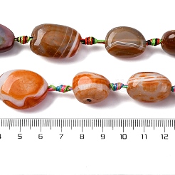 Natural Striped Agate/Banded Agate Beads Strands&nbsp;G-S381-01B