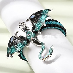 Pterosaur Alloy Enamel & Rhinestones Link Bracelets&nbsp;BJEW-A165-01C