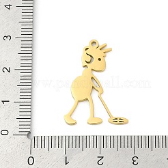 304ステンレスペンダント  アリのチャーム  レーザー切断  ゴールドカラー  26.5x18.5x1.5mm  穴：1.5mm&nbsp;STAS-U041-01G