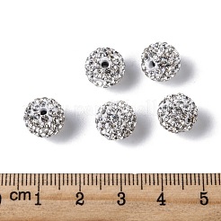 A級ラインストーンパヴェボールディスコビーズ  ユニセックスジュエリーには  ラウンド  クリスタル  pp11（1.7~1.8mm）  10mm  穴：1mm&nbsp;RB-Q102-12