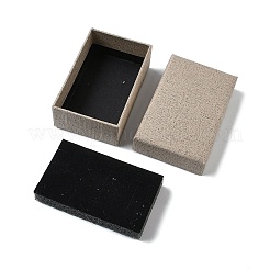 紙製のジュエリーディスプレイケース  リング、イヤリング、ネックレス、ブレスレットの収納用ジュエリーセットケース  スポンジで  長方形  淡い茶色  8.1x5.2x2.7cm&nbsp;CON-G024-01B-02