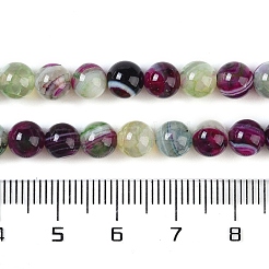 天然石縞瑪瑙/バンデットアゲートビーズ連売り  染め  ラウンド  パープル  6mm  穴：0.8mm  約32個/連  7.60''（19.3センチメートル）&nbsp;X-G-Z060-A01-A21