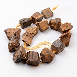 Natural Raw Tiger Eye Beads Strands&nbsp;G-D833-15