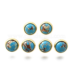Brass Half Round Stud Earrings&nbsp;EJEW-Z124-01G
