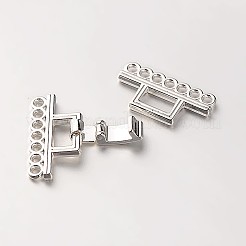 1連売り合金と真鍮製の留め金  プラチナ  7mm  穴：24x22.5x5mm&nbsp;X-PALLOY-N0112-03P