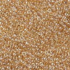 MIYUKIラウンドロカイユビーズ  日本製シードビーズ  8/0  （rr2439)ライトスモーキートパーズゴールド光沢  3mm  穴：1mm  約19000~20500個/ポンド&nbsp;SEED-G008-RR2439