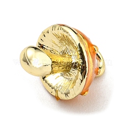 合金チャーム  エナメル  ゴールドカラー  きのこチャーム  オレンジ  13x9x8.5mm  穴：1.8mm&nbsp;LS-PALLOY-A005-01G-01