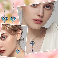 32個 8スタイル バレンタインデー イオンプレーティング(IP) 201 ステンレススチール&合金ペンダント  エッチングされた金属装飾  ハート  虹色  27x29x0.3mm  穴：2mm  4個/スタイル&nbsp;STAS-UN0039-03