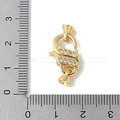Brass Micro Pave Cubic Zirconia Lobster Claw Clasps&nbsp;KK-F893-09G