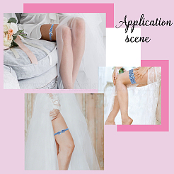 2Pcs Polyester Bride Bowknot Garter Leg Ring for Women&nbsp;AJEW-HY0003-37