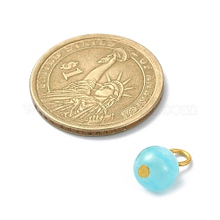 天然セレナイト染めラウンドチャーム  金メッキ鉄ループ付き  ミックスカラー  13.5x9mm  穴：2mm&nbsp;PALLOY-JF02119