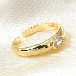 Teardrop Cubic Zirconia Solitaire Ring for Her&nbsp;RJEW-C017-10G-RS