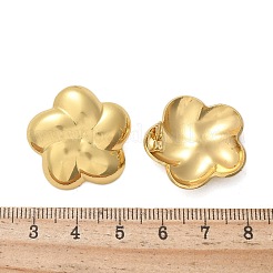 女性用304ステンレススチールスタッドピアス  イオンプレーティング（ip）  花  18KGP本金メッキ  24.5x25mm&nbsp;EJEW-U047-07G