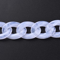 アクリルカーブチェーン  溶接されていない  ホワイト  39.37インチ（100cm）  リンク：29x21x6mm  1m /連&nbsp;AJEW-JB00505-06