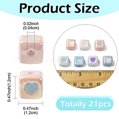 21Pcs 7 Colors Opaque Acrylic Enamel Beads&nbsp;ACRC-YW0001-03