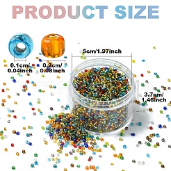 ガラスシードビーズ200g  銀並ぶ丸い穴  丸い小さなビーズ  ミックスカラー  2mm  穴：1mm  200 G /セッティング&nbsp;SEED-YW0002-85C