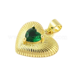 Rack Plating Brass Micro Pave Cubic Zirconia Pendants&nbsp;KK-S380-41E-G