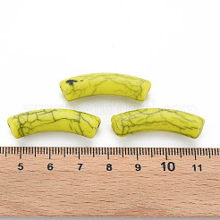 不透明なクラックルアクリルビーズ  カーブチューブ  ミックスカラー  32x10x8mm  穴：1.8mm&nbsp;X1-MACR-S372-002N