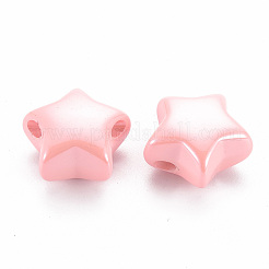 不透明なアクリルビーズ  パールカラーの  スター  ピンク  20.5x21x12.5mm  穴：3.5mm&nbsp;MACR-S372-02B-82