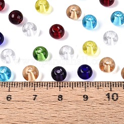 FGB透明ガラスシードビーズ  ラウンド  丸い穴  ミックスカラー  6~6.5mm  穴：1.2~1.5mm  約1600個/ポンド&nbsp;SEED-N013-01B-01